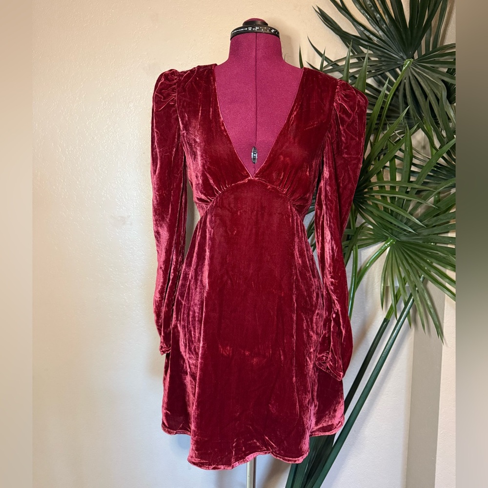 Tularosa Deep Red Long Sleeve Dress